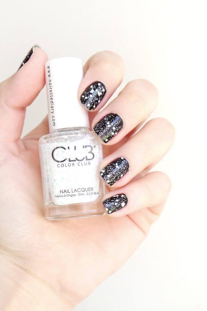 Mani Day: Black And White Confetti